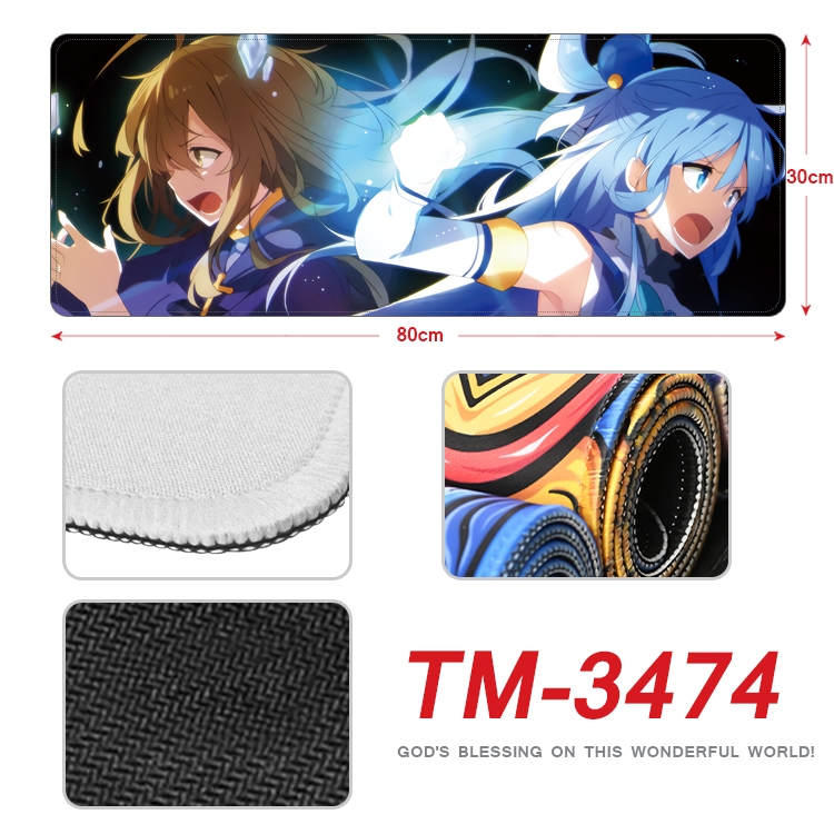 Blessings for a better world  Anime peripheral new lock edge mouse pad 30X80cm TM-3474