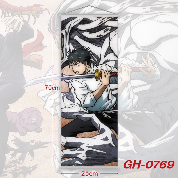 Jujutsu Kaisen  Plastic Rod Cloth Small Hanging Canvas Painting 25x70cm price for 5 pcs GH-0769