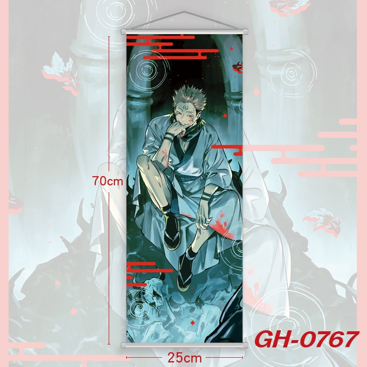 Jujutsu Kaisen  Plastic Rod Cloth Small Hanging Canvas Painting 25x70cm price for 5 pcs GH-0767