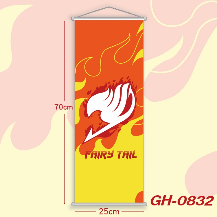 Fairy tail Plastic Rod Cloth Small Hanging Canvas Painting 25x70cm price for 5 pcs GH-0832