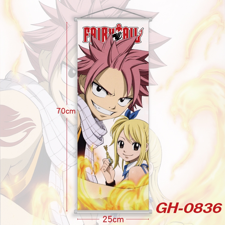Fairy tail Plastic Rod Cloth Small Hanging Canvas Painting 25x70cm price for 5 pcs GH-0836
