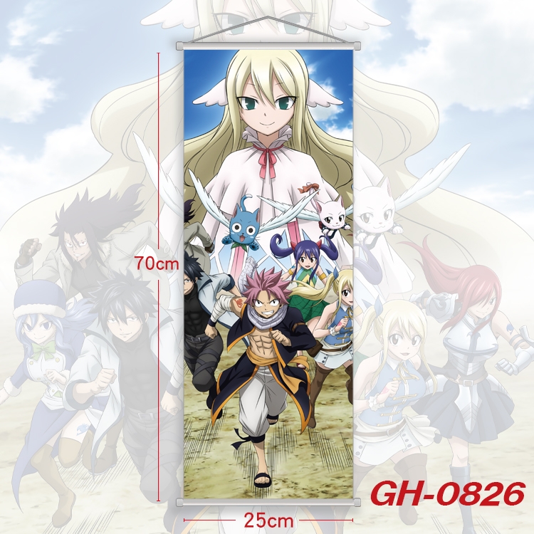 Fairy tail Plastic Rod Cloth Small Hanging Canvas Painting 25x70cm price for 5 pcs GH-0826