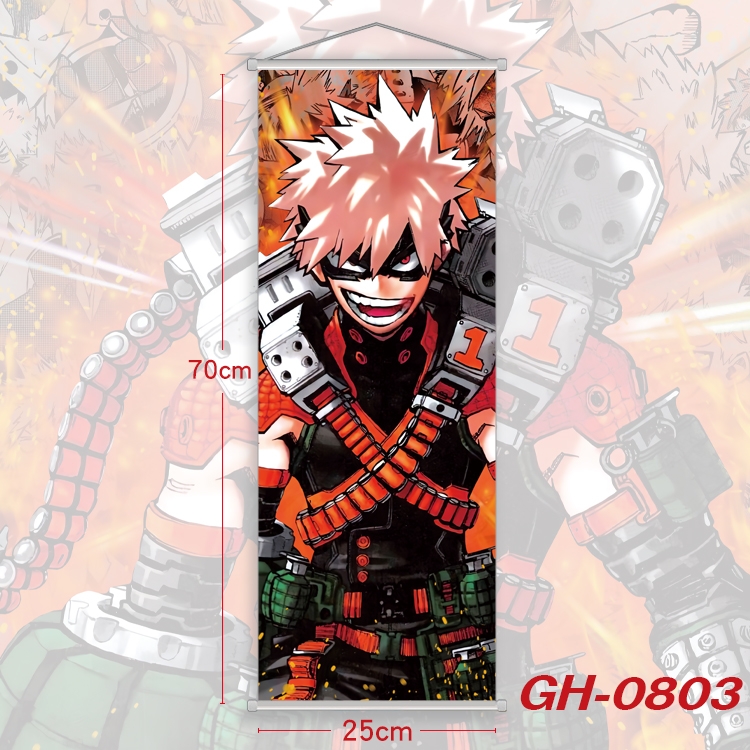 My Hero Academia Plastic Rod Cloth Small Hanging Canvas Painting 25x70cm price for 5 pcs GH-0803