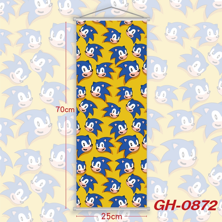 Sonic The Hedgehog Plastic Rod Cloth Small Hanging Canvas Painting 25x70cm price for 5 pcs GH-0872