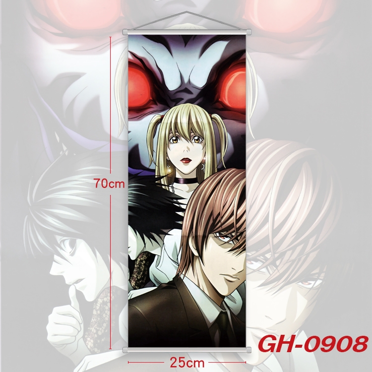 Death note Plastic Rod Cloth Small Hanging Canvas Painting 25x70cm price for 5 pcs GH-0908