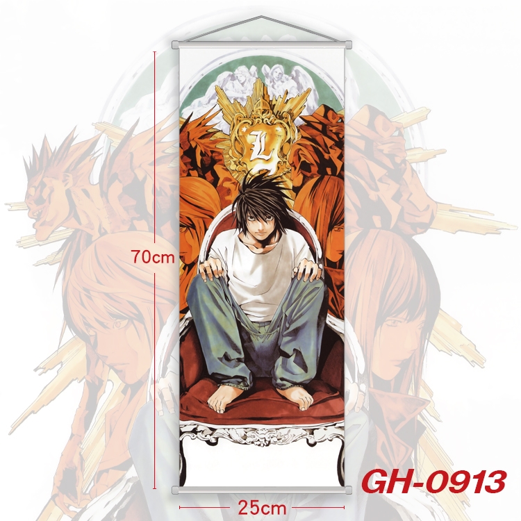 Death note Plastic Rod Cloth Small Hanging Canvas Painting 25x70cm price for 5 pcs GH-0913