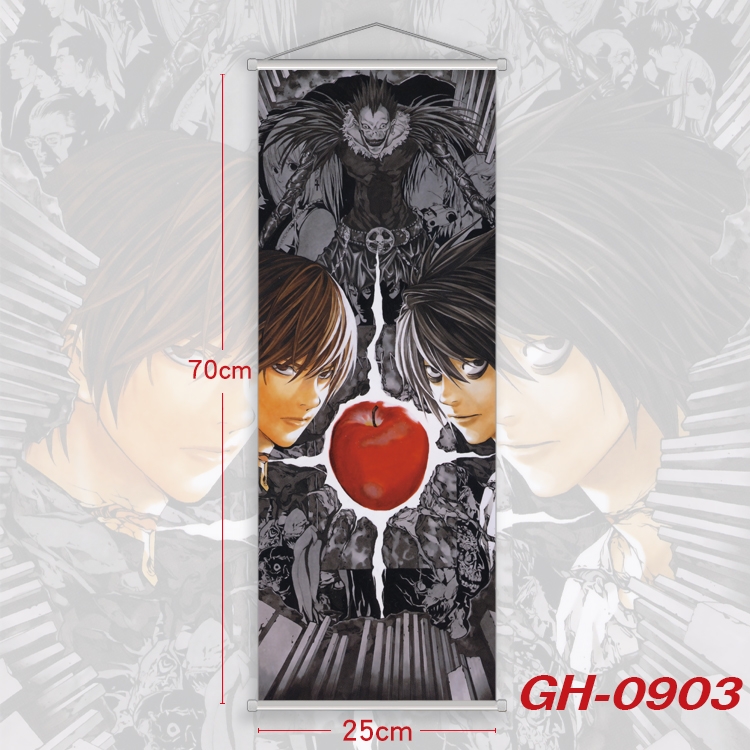 Death note Plastic Rod Cloth Small Hanging Canvas Painting 25x70cm price for 5 pcs GH-0903