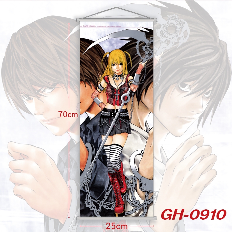 Death note Plastic Rod Cloth Small Hanging Canvas Painting 25x70cm price for 5 pcs GH-0910