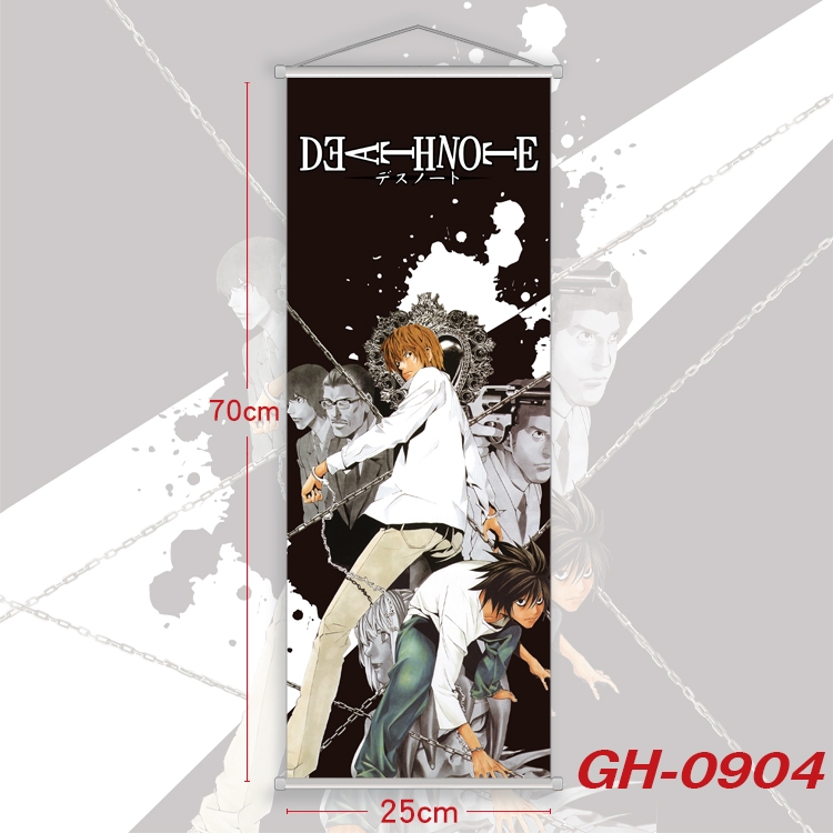 Death note Plastic Rod Cloth Small Hanging Canvas Painting 25x70cm price for 5 pcs GH-0904