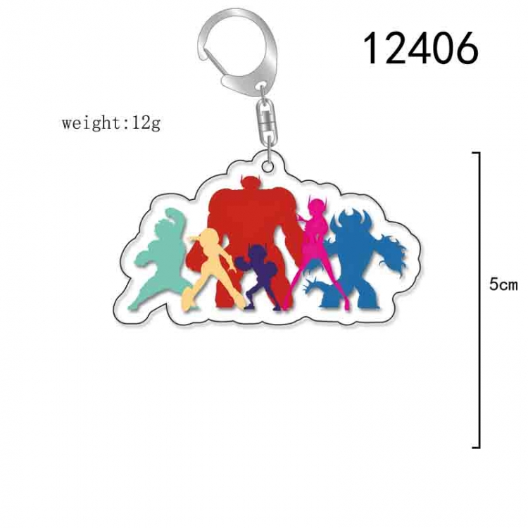 Big Hero 6 Anime Acrylic Keychain Charm  price for 5 pcs 12406