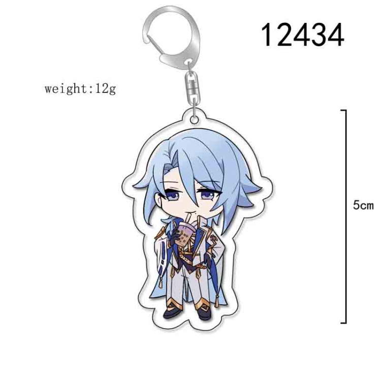 Genshin Impact Anime Acrylic Keychain Charm  price for 5 pcs 12434