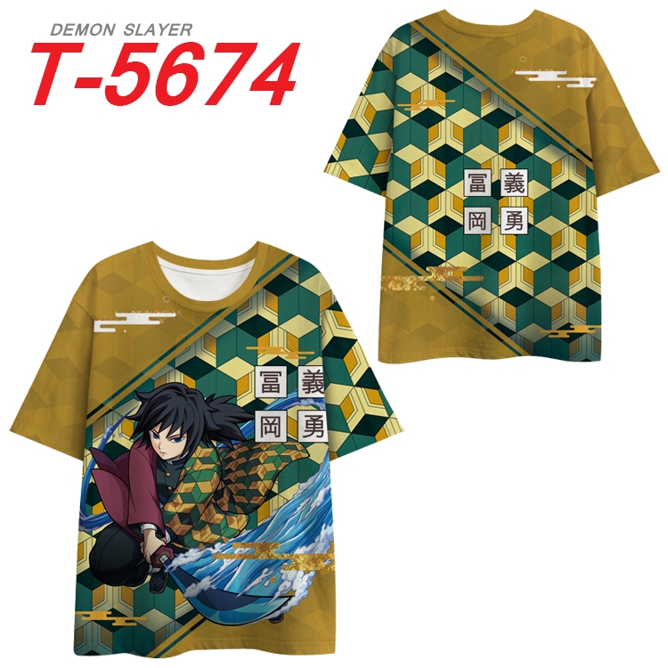 Demon Slayer Kimets Anime Peripheral Full Color Milk Silk Short Sleeve T-Shirt from S to 6XL T-5674