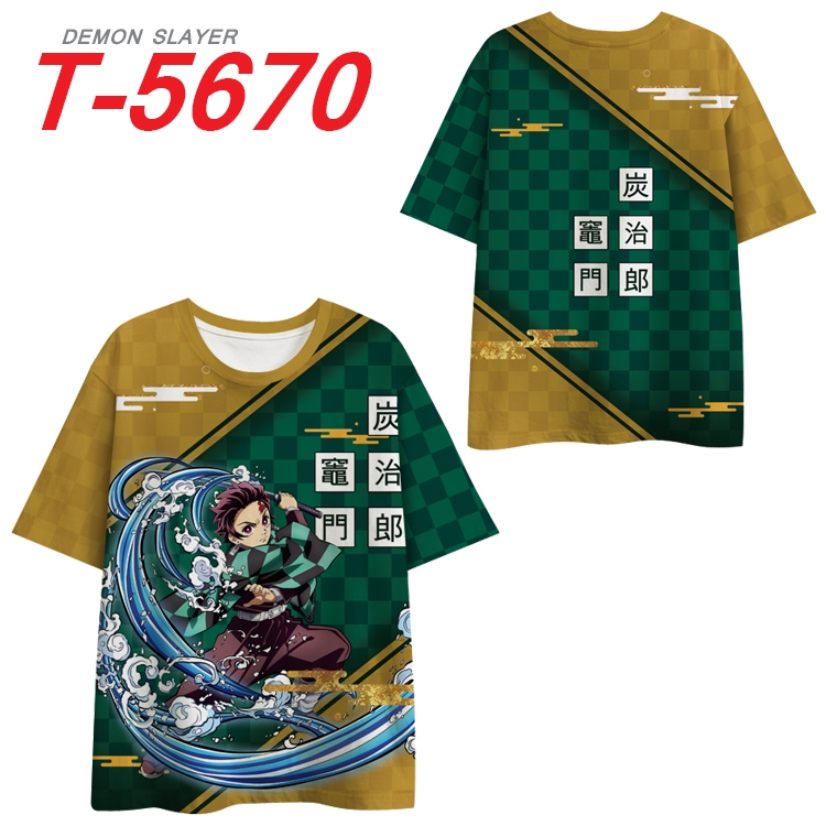 Demon Slayer Kimets Anime Peripheral Full Color Milk Silk Short Sleeve T-Shirt from S to 6XL T-5670