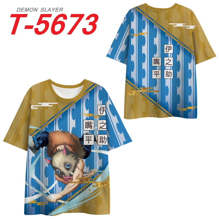 Demon Slayer Kimets Anime Peripheral Full Color Milk Silk Short Sleeve T-Shirt from S to 6XL T-5673