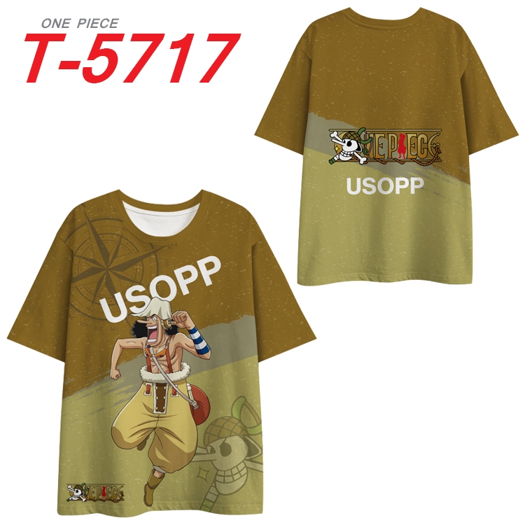 One Piece Anime Peripheral Full Color Milk Silk Short Sleeve T-Shirt from S to 6XL T-5717