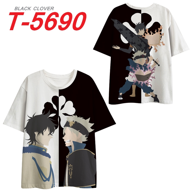 Black Clover Anime Peripheral Full Color Milk Silk Short Sleeve T-Shirt from S to 6XL T-5690