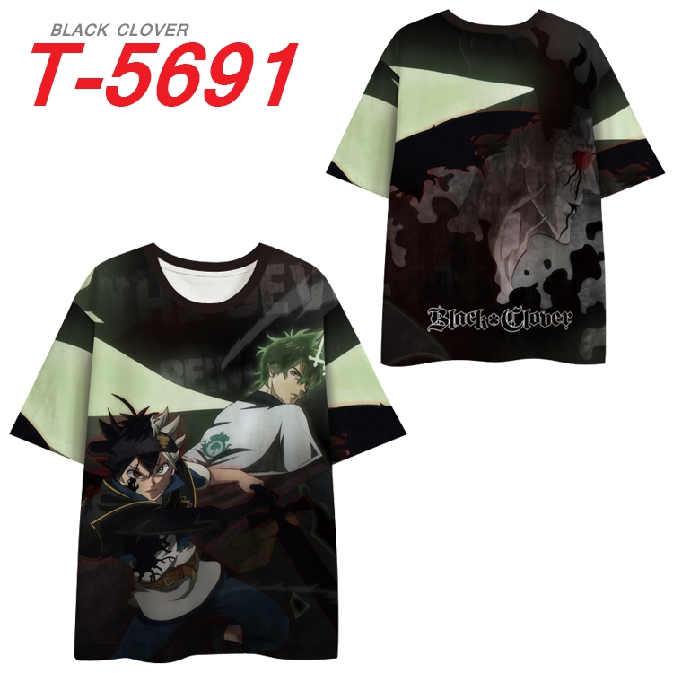 Black Clover Anime Peripheral Full Color Milk Silk Short Sleeve T-Shirt from S to 6XL T-5691