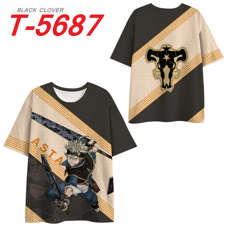 Black Clover Anime Peripheral Full Color Milk Silk Short Sleeve T-Shirt from S to 6XL T-5687