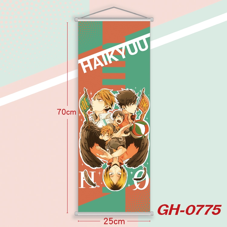 Haikyuu!! Plastic Rod Cloth Small Hanging Canvas Painting 25x70cm price for 5 pcs  GH-0775