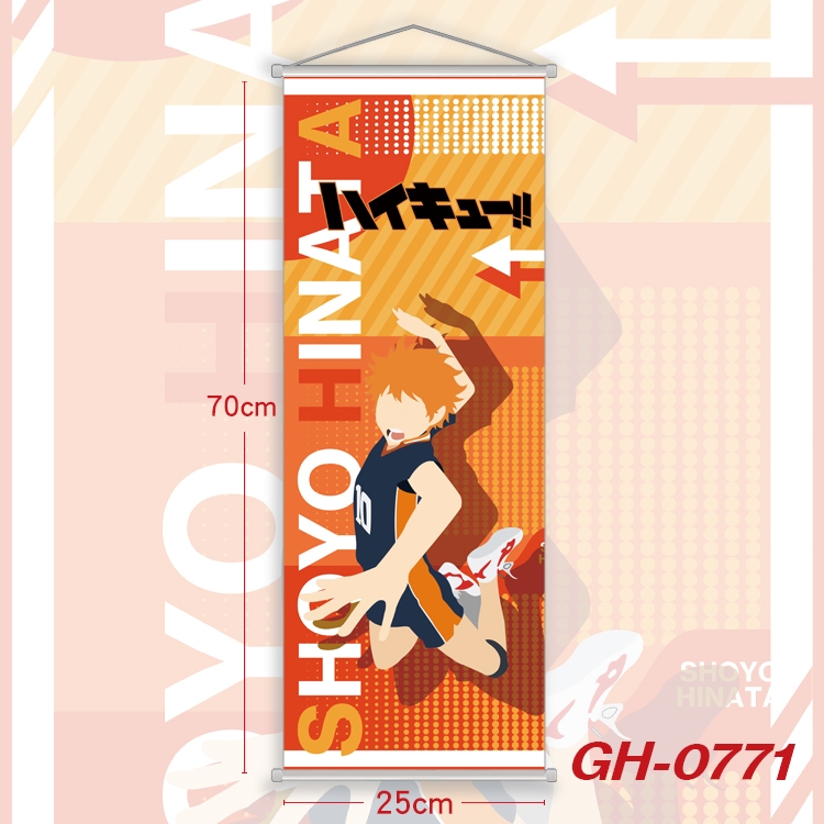 Haikyuu!! Plastic Rod Cloth Small Hanging Canvas Painting 25x70cm price for 5 pcs GH-0771