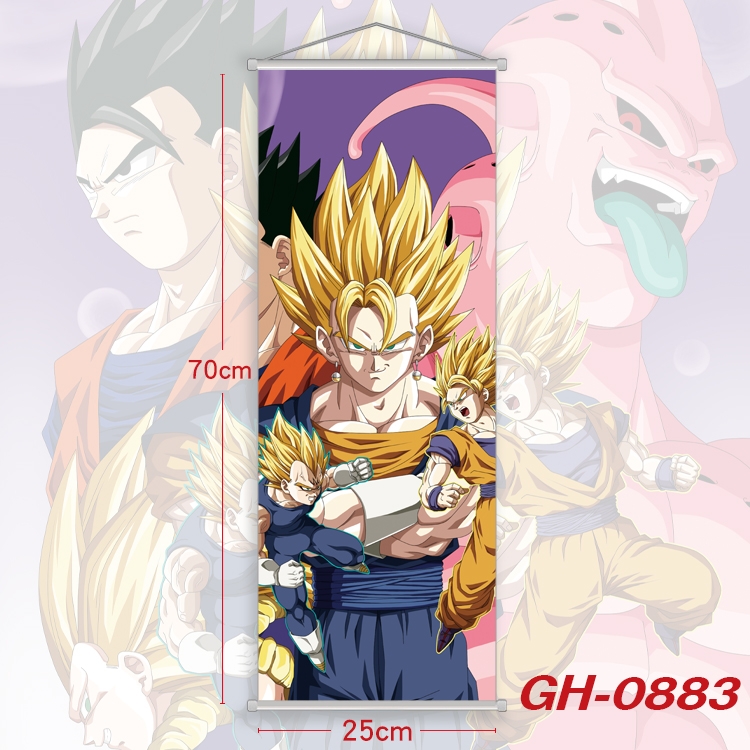 DRAGON BALL Plastic Rod Cloth Small Hanging Canvas Painting 25x70cm price for 5 pcs  GH-0883