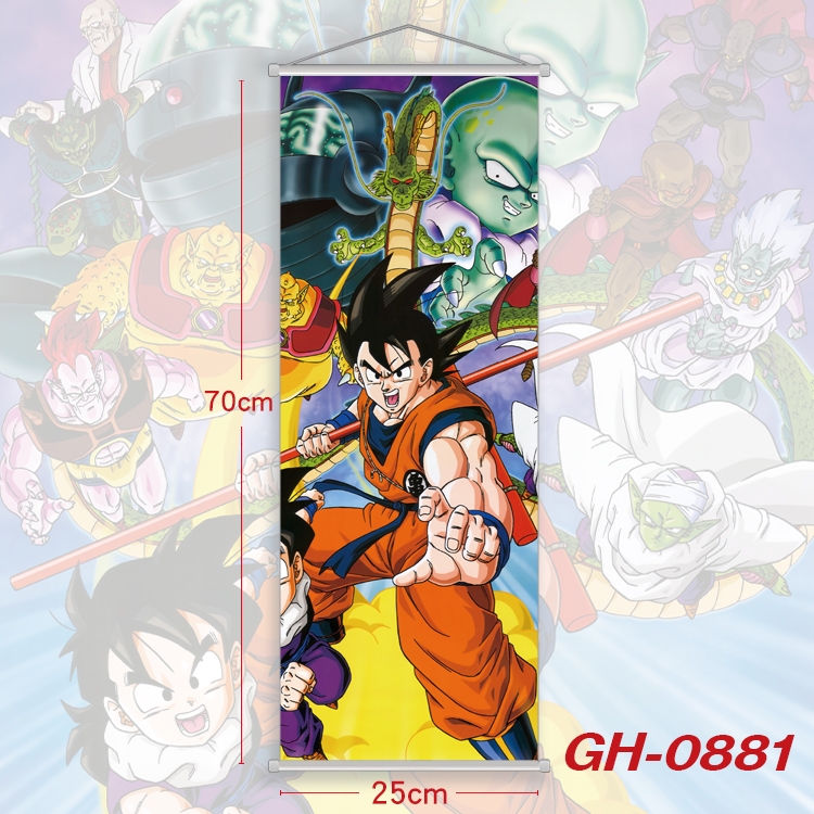 DRAGON BALL Plastic Rod Cloth Small Hanging Canvas Painting 25x70cm price for 5 pcs GH-0881
