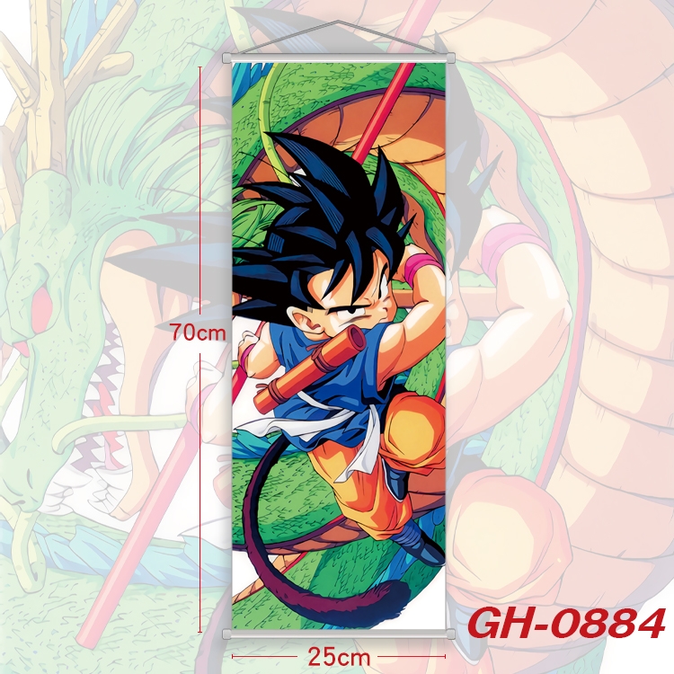 DRAGON BALL Plastic Rod Cloth Small Hanging Canvas Painting 25x70cm price for 5 pcs GH-0884