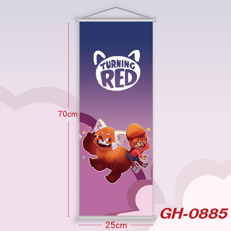 Turning Red Plastic Rod Cloth Small Hanging Canvas Painting 25x70cm price for 5 pcs GH-0885