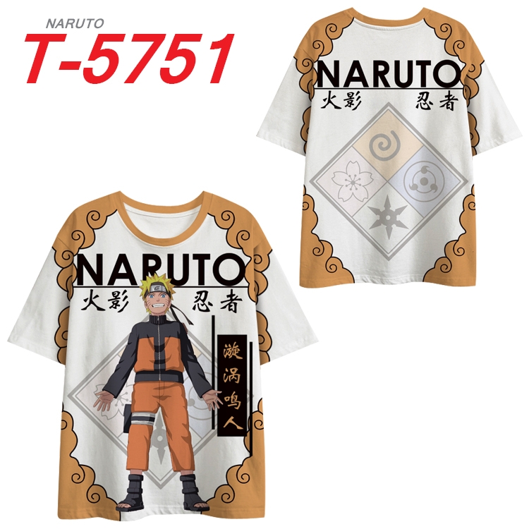 Naruto Anime Peripheral Full Color Milk Silk Short Sleeve T-Shirt from S to 6XL T-5751