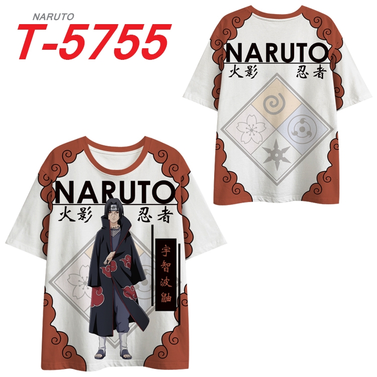 Naruto Anime Peripheral Full Color Milk Silk Short Sleeve T-Shirt from S to 6XL T-5755