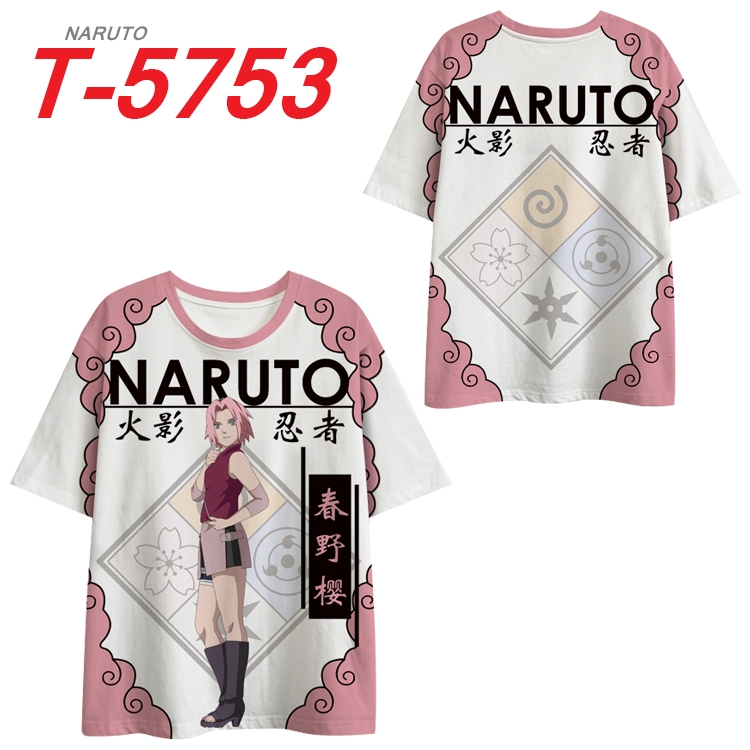 Naruto Anime Peripheral Full Color Milk Silk Short Sleeve T-Shirt from S to 6XL T-5753