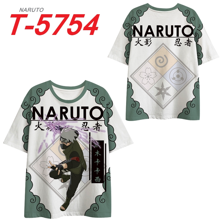 Naruto Anime Peripheral Full Color Milk Silk Short Sleeve T-Shirt from S to 6XL T-5754