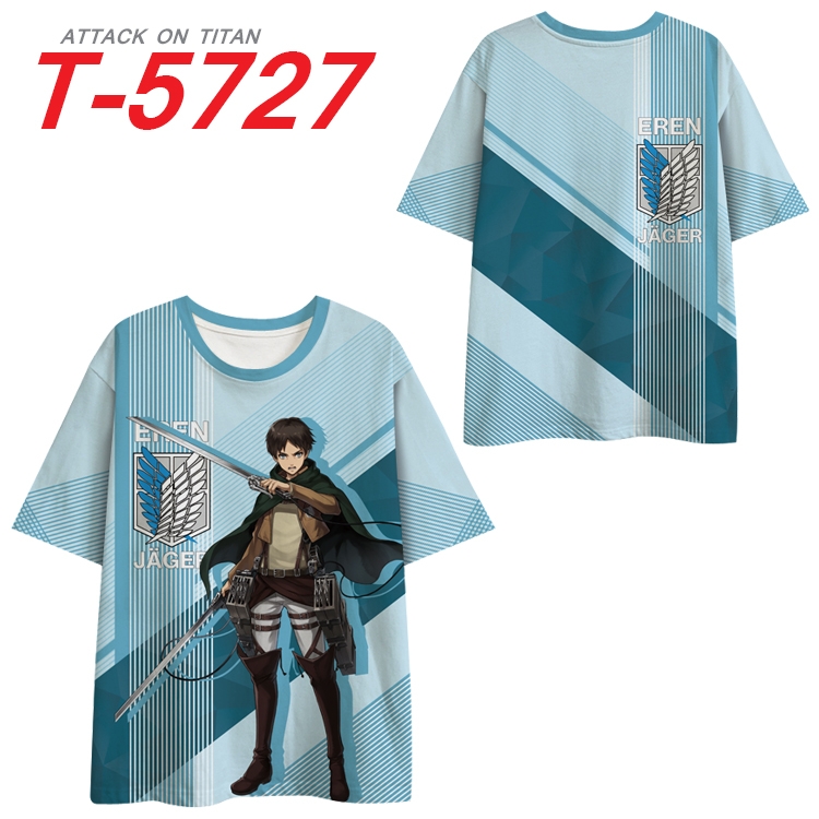 Shingeki no Kyojin Anime Peripheral Full Color Milk Silk Short Sleeve T-Shirt from S to 6XL T-5727