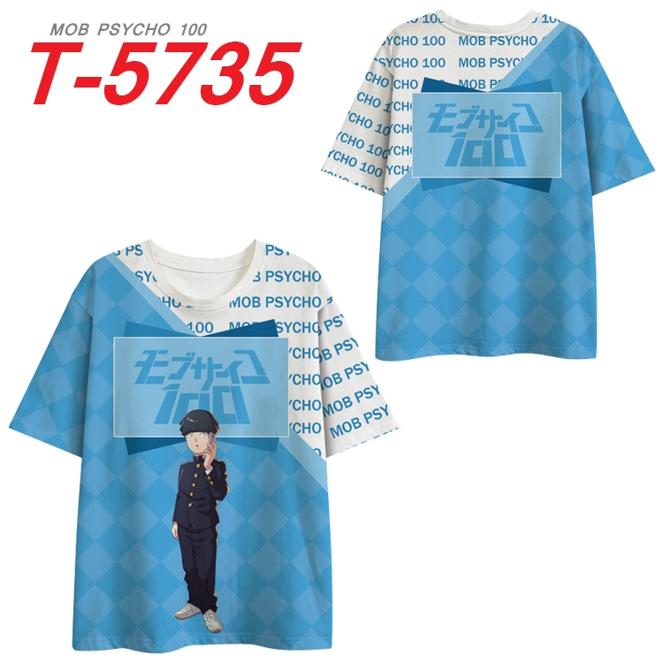Mob Psycho 100 Anime Peripheral Full Color Milk Silk Short Sleeve T-Shirt from S to 6XL T-5735