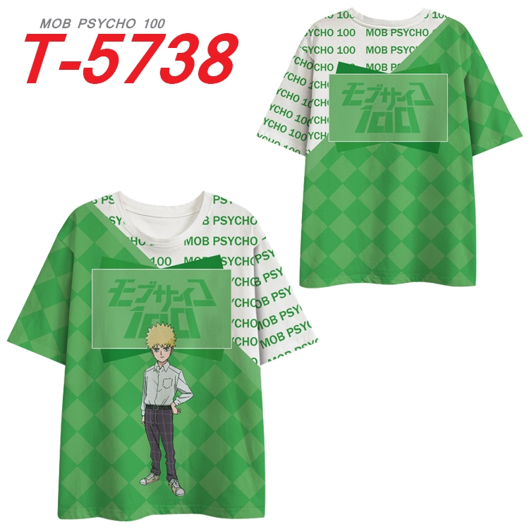 Mob Psycho 100 Anime Peripheral Full Color Milk Silk Short Sleeve T-Shirt from S to 6XL T-5738