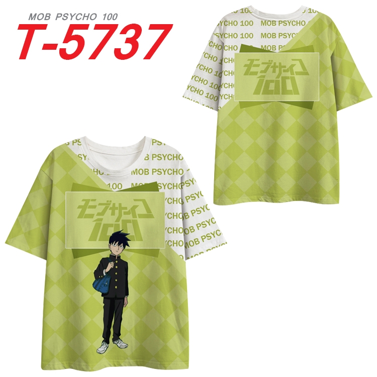 Mob Psycho 100 Anime Peripheral Full Color Milk Silk Short Sleeve T-Shirt from S to 6XL T-5737