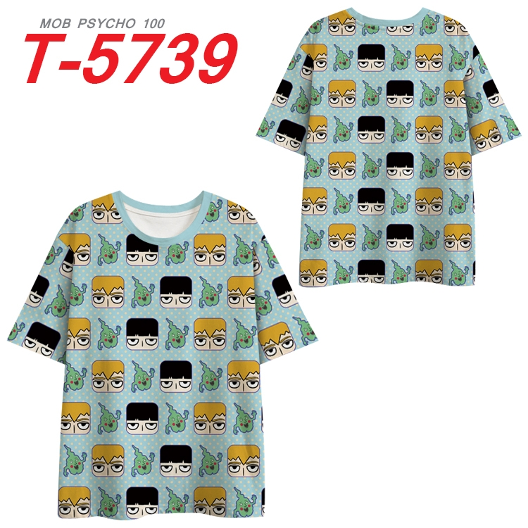 Mob Psycho 100 Anime Peripheral Full Color Milk Silk Short Sleeve T-Shirt from S to 6XL T-5739