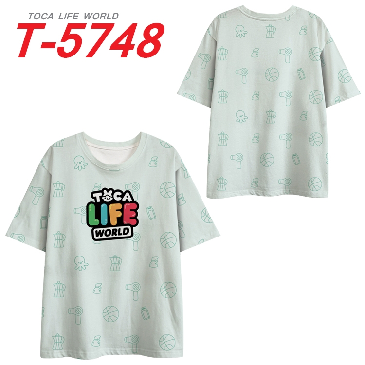 toca life world Anime Peripheral Full Color Milk Silk Short Sleeve T-Shirt from S to 6XL T-5748