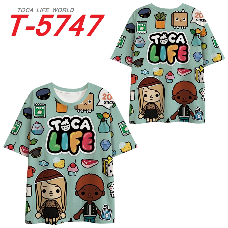 toca life world Anime Peripheral Full Color Milk Silk Short Sleeve T-Shirt from S to 6XL T-5747