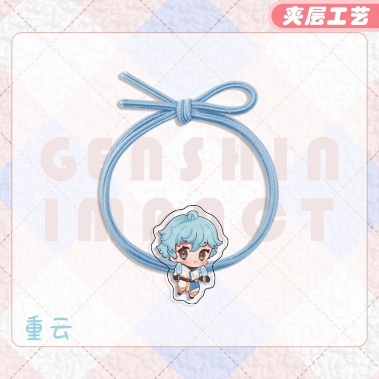 Genshin Impact Anime Acrylic Hair Rope Hair Ring Head Rope Jewelry price for 10 pcs