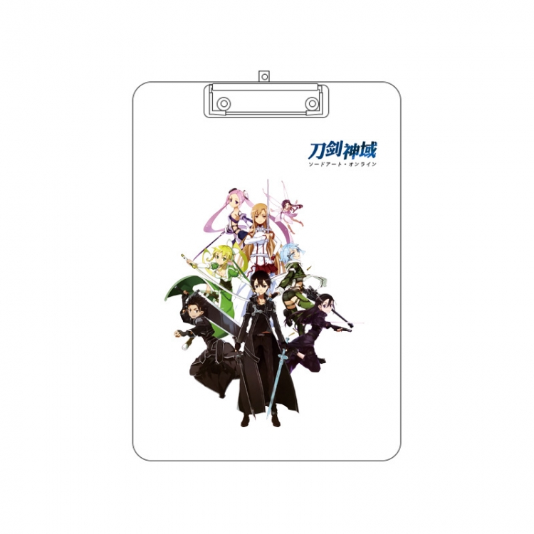 Sword Art Online Double-sided pattern acrylic board clip writing board clip pad 31X22CM price for 2 pcs
