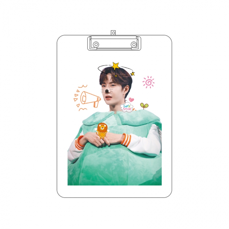Wang Yibo Double-sided pattern acrylic board clip writing board clip pad 31X22CM price for 2 pcs