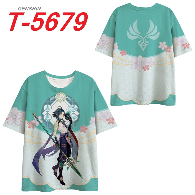 Genshin Impact Anime Peripheral Full Color Milk Silk Short Sleeve T-Shirt from S to 6XL T-5679