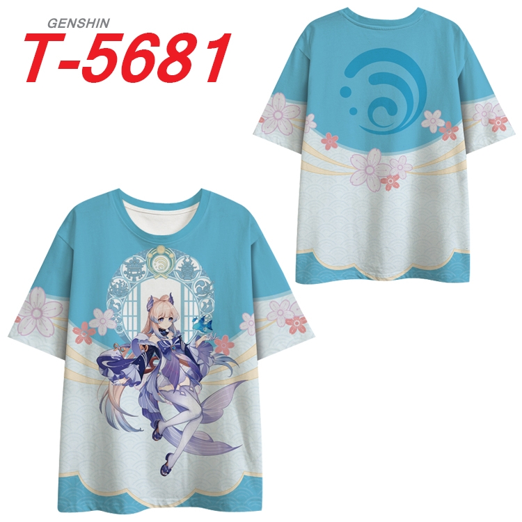Genshin Impact Anime Peripheral Full Color Milk Silk Short Sleeve T-Shirt from S to 6XL T-5681