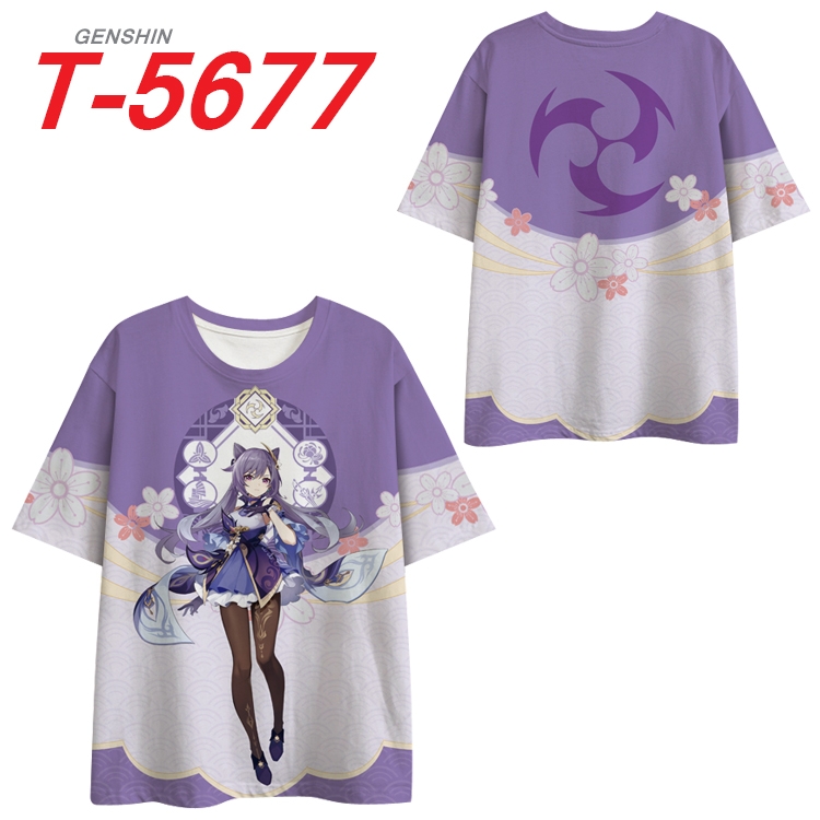 Genshin Impact Anime Peripheral Full Color Milk Silk Short Sleeve T-Shirt from S to 6XL T-5677