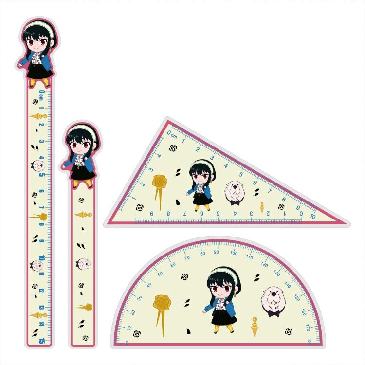 SPY×FAMILY Epoxy Acrylic Ruler Anime Peripheral Two-dimensional Stationery Set