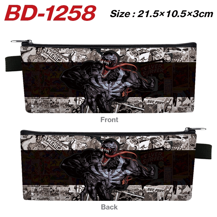 Super hero Film and television PU leather zipper pencil case stationery box 21.5X10.5X3CM BD-1258