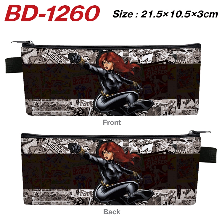 Super hero Film and television PU leather zipper pencil case stationery box 21.5X10.5X3CM BD-1260