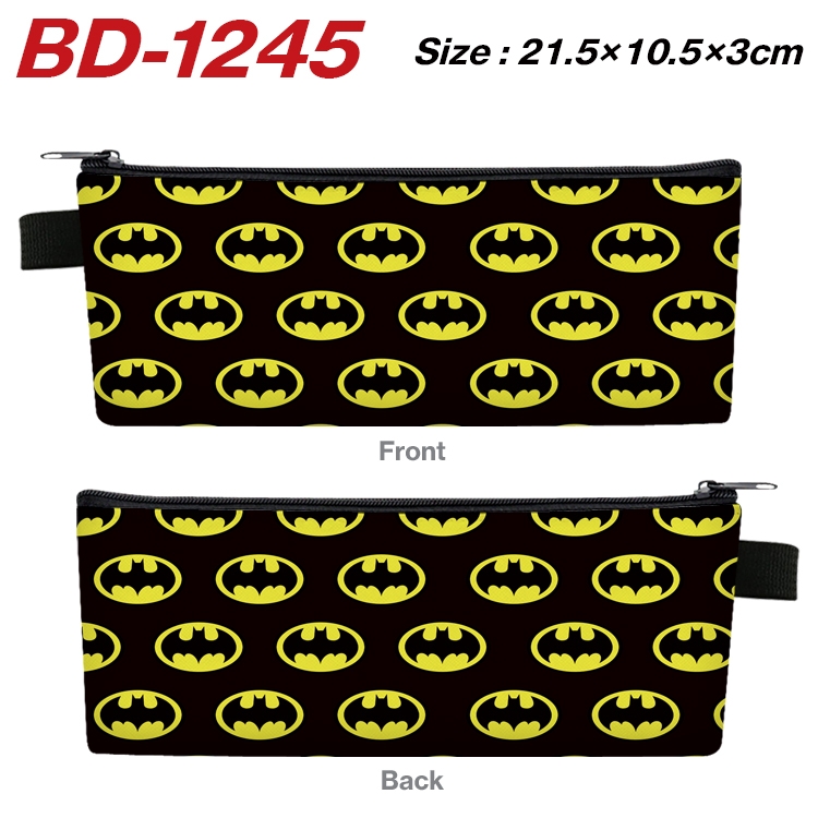 Super hero Film and television PU leather zipper pencil case stationery box 21.5X10.5X3CM BD-1245