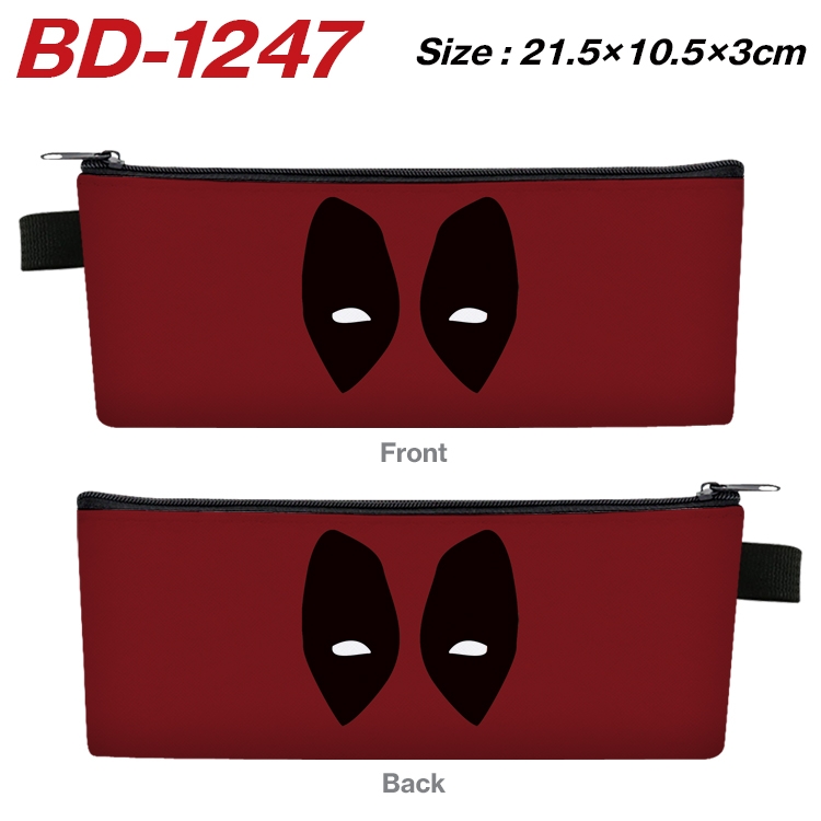 Super hero Film and television PU leather zipper pencil case stationery box 21.5X10.5X3CM BD-1247